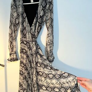 H&M snakeskin pleated dress
